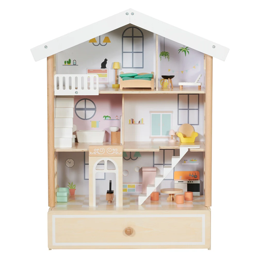 [50552] Classic World Ahşap Happy Bebek Evi