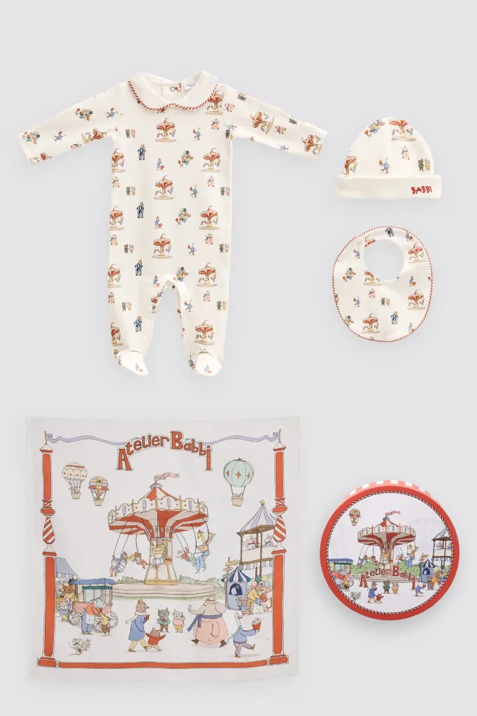 [YDS1091_] Atelier Babbi 4-Piece Newborn Set (Funfair)