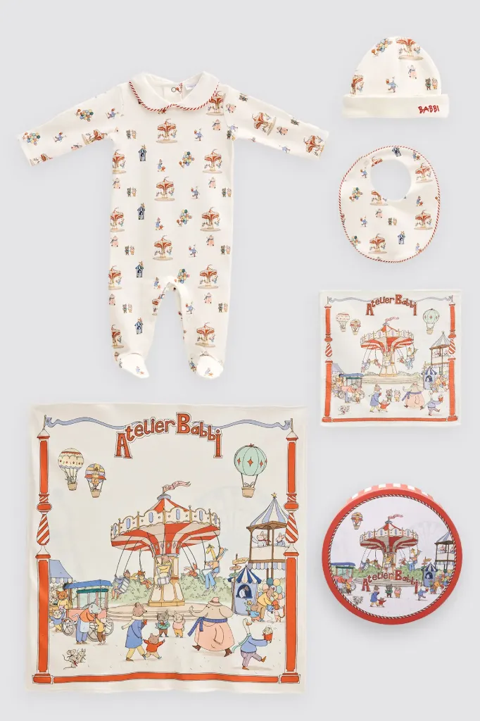 [YDS1089_] Atelier Babbi 5-Piece Newborn Set (Funfair)