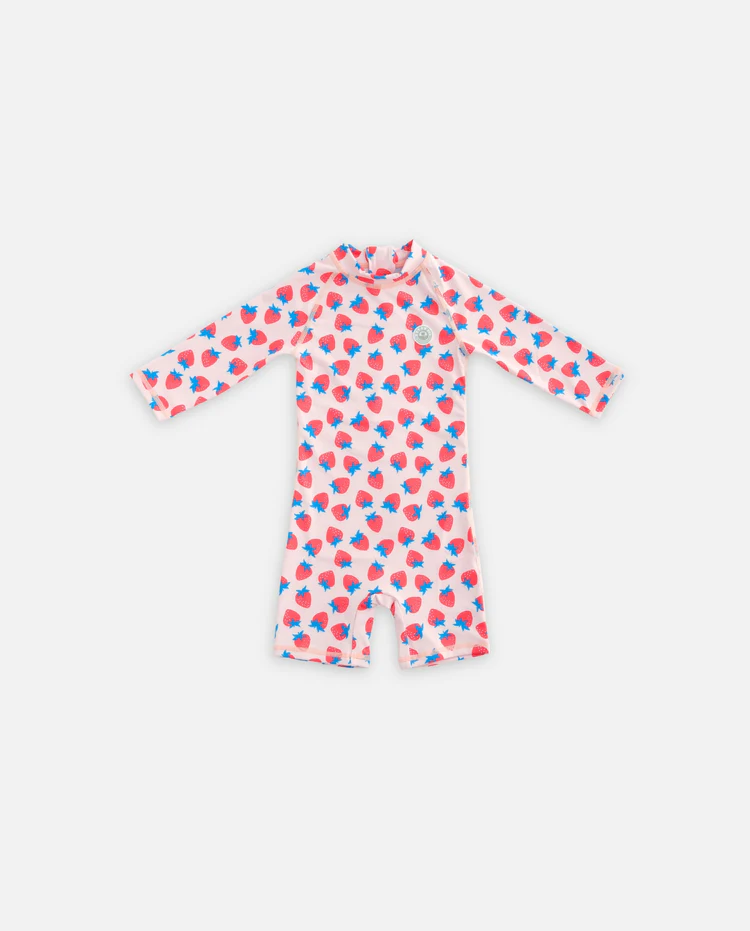 [BBS2-DOLFRA-01] Badawii - Baby Swimsuit Long Sleeve (Dolce Fragola, 0-1 Yaş)