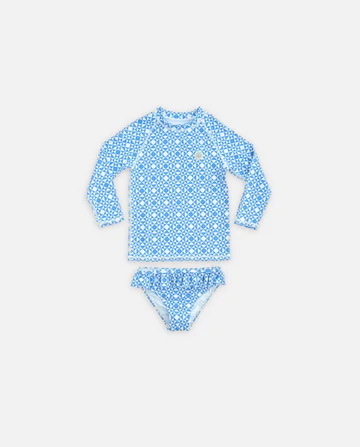 [GSET2-MEDTIL-23] Badawii - Girl 2 Piece Set Long Sleeve (Mediterranean Tiles, 2-3 Yaş)