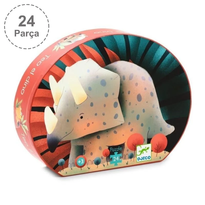 [DJ07284] Djeco - Decorative Puzzle 24 Pieces - Teo The Dinosaur