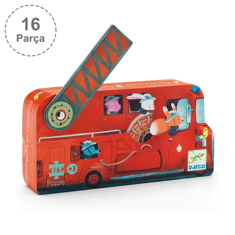 [DJ07269] Djeco - Dekoratif Puzzle 16 Parça - The Fire Truck