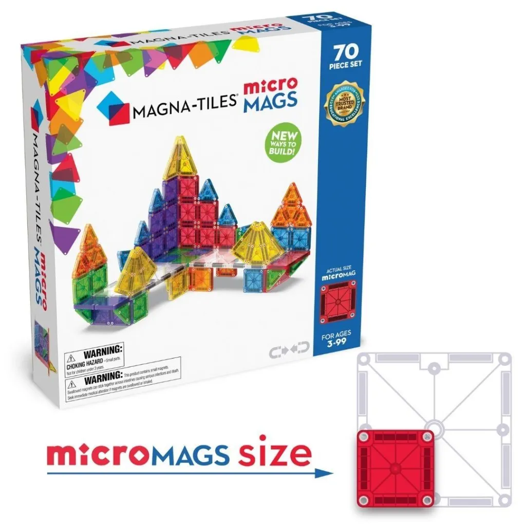 [244070MM] Magna-Tiles - microMAGS Magnetic Blocks 70 Pieces