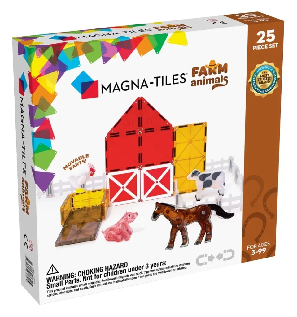 [22125] Magna Tiles - Farm Animals Magnetic Blocks - 25 Pieces