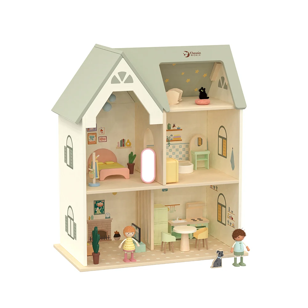 [50638] Classic World Ahşap Bebek Evi Cozy Cottage
