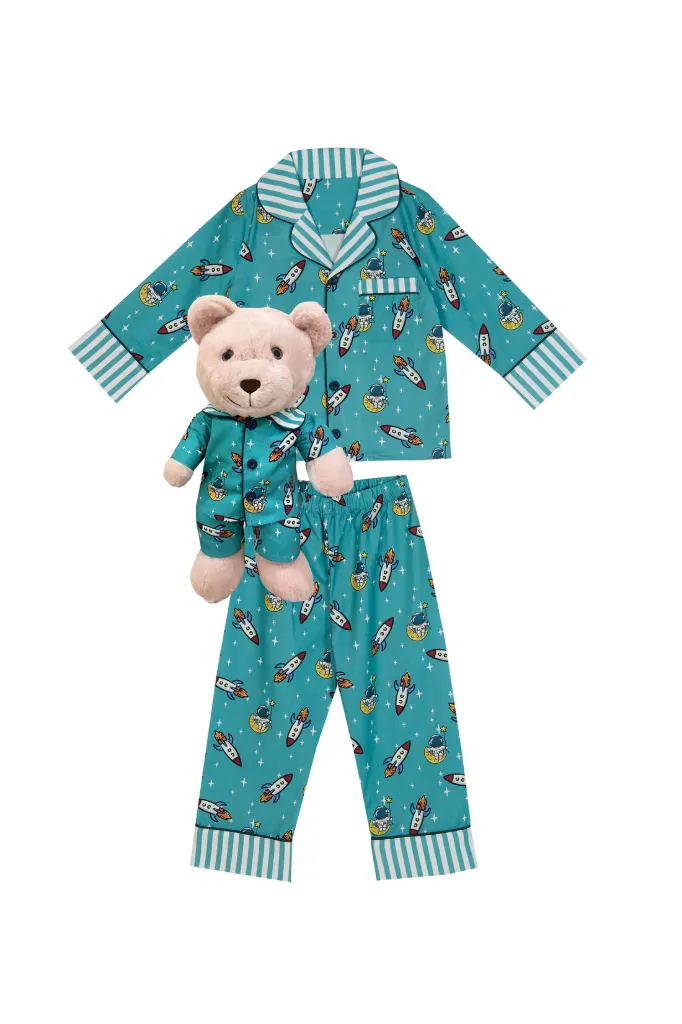 [LNM 710 - 2] Space Uyku Arkadaşlı Pijama Seti (2-3 Yaş)