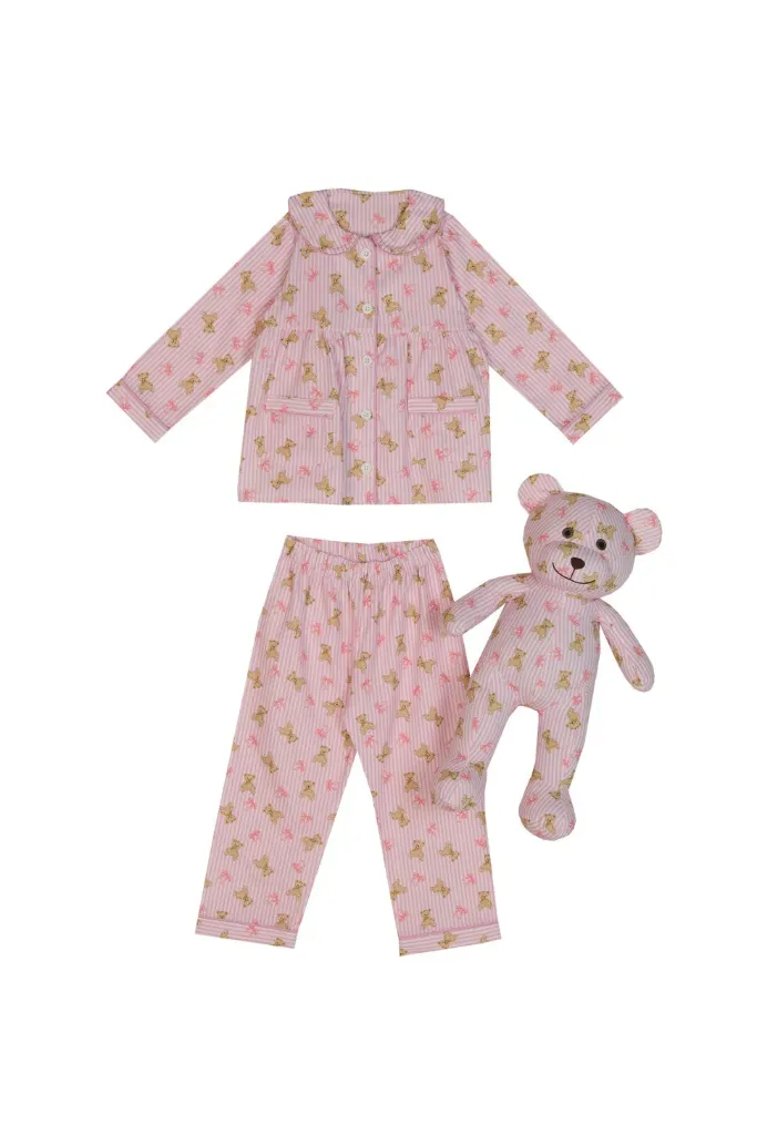 Misha Uyku Arkadaşlı Pijama Seti (Kumaş Ayıcıklı)